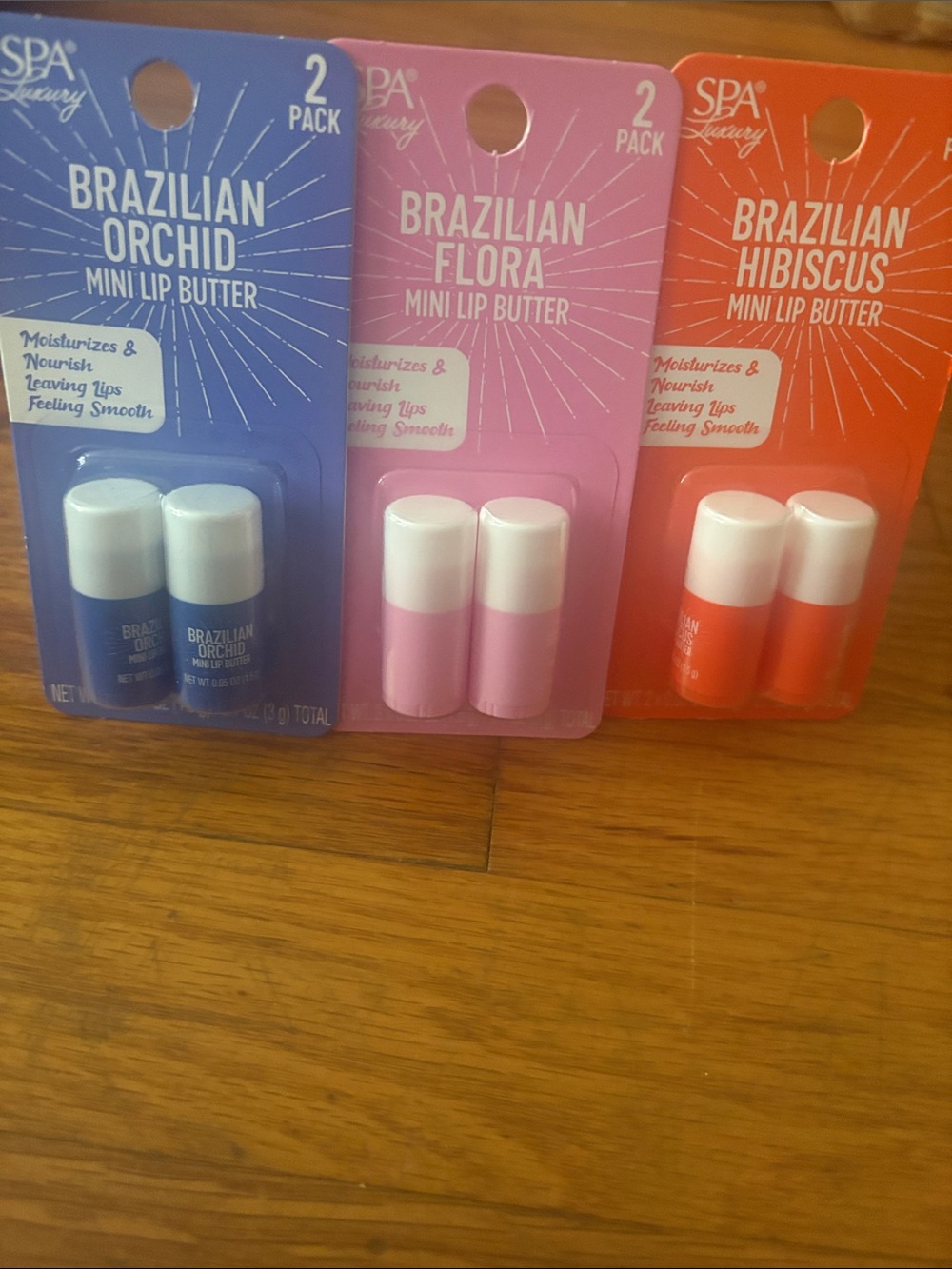 Brazilian Flora Mini Lip Butter - Pink - 2 Pack, 3 different sets